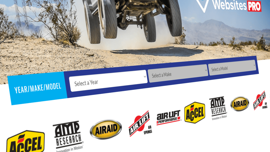 Screenshot of Aftermarket Websites Year Make Model Module