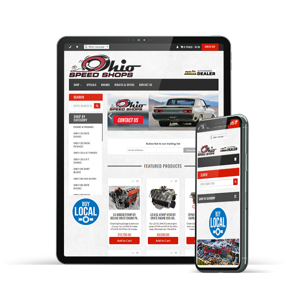 Ohio Speed Shop Website Example