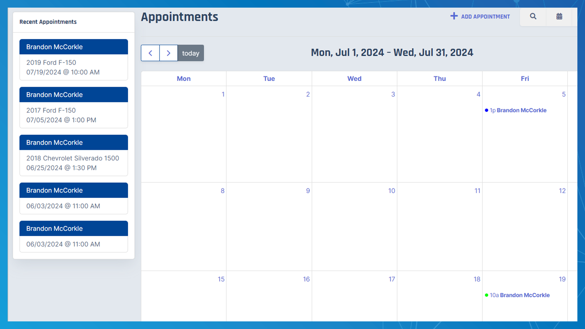 Calendar View